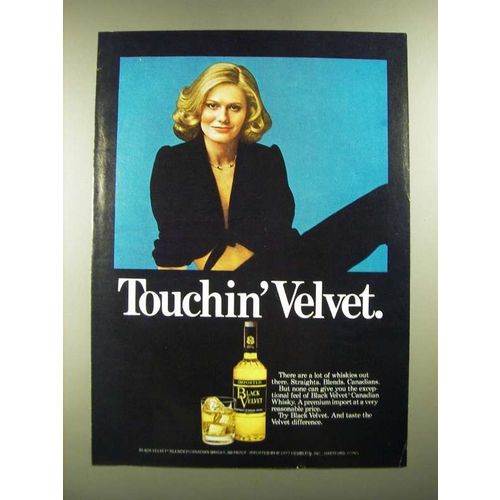 1978 Black Velvet Whisky Ad - Touchin' Velvet