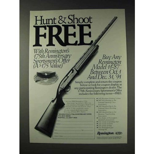 1991 Remington Model 11-87 Shotgun Ad - Hunt & Shoot