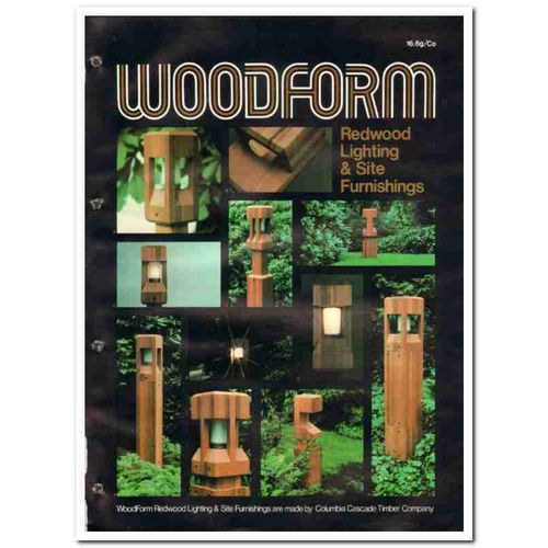 COLUMBIA CASCADE TIMBER COMPANY 1982 WoodForm lighting vintage catalog