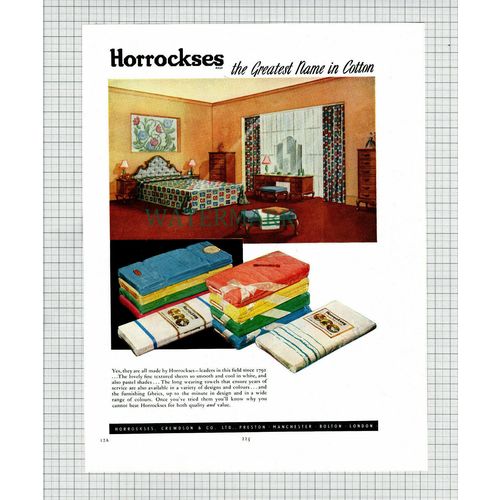 X1809) Horrockses Cotton Advert - c.1951 Cutting