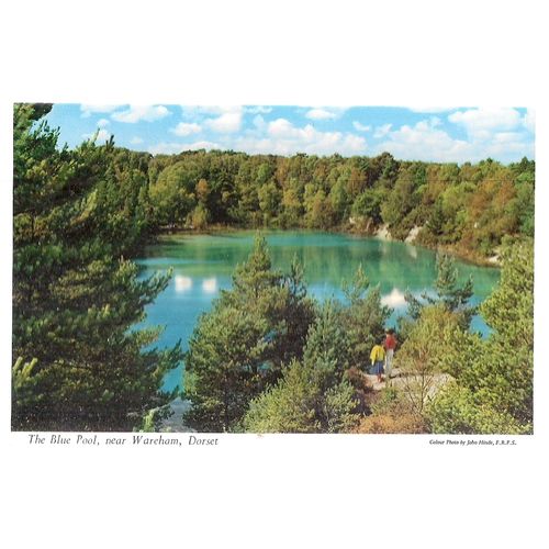 THE BLUE POOL, nr. WAREHAM, DORSET unused vintage postcard by John Hinde =