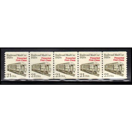 2265 21c Mail Car Fine MNH Dry Gum PNC 2/5 X1265