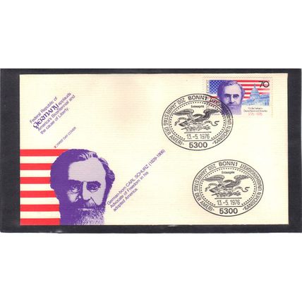 FDC Int'l West Germany Honoring USA Bicent (Cachet-U/A) CV01133