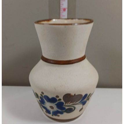 Mexican Pottery Sandstone Vase - Floral Design - Vintage 5-1/2 inches