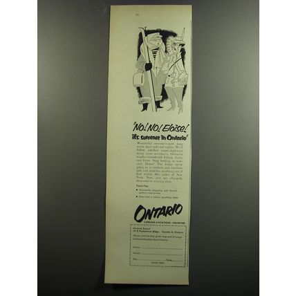 1953 Ontario Canada Ad - No! No! Eloise! It's summer in Ontario