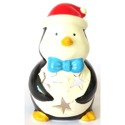 Penguin Tealight Holder Ceramic 13.5 CM