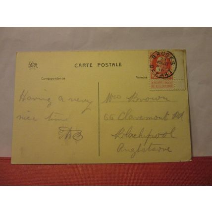 PLACE du BOURG, BRUGES used antique postcard 1910 pm Leopold II stamp /
