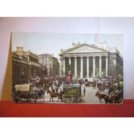 THE BANK OF ENGLAND, LONDON used antique postcard by Beagles 1906 pm =
