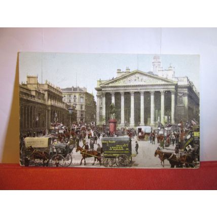 THE BANK OF ENGLAND, LONDON used antique postcard by Beagles 1906 pm #