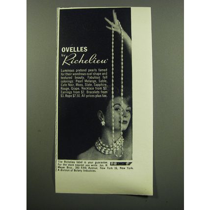 1959 Richelieu Jewelry Advertisement - Ovelles by Richelieu