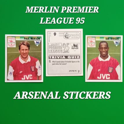 1994/95 Merlin Premier League Stickers ARSENAL - 1995