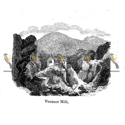 Ventnor Mill, Isle Of Wight, England, 1840, MODERN REPRODUCTION