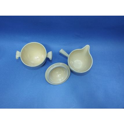 1930's Mint Rare Fiestaware Vintage Ivory Demitasse & Creamer Fiesta HLC CT USA