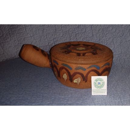STONEWARE TERRACOTTA COVERED SOUP or CHILI BOWL SIGNED HALINA