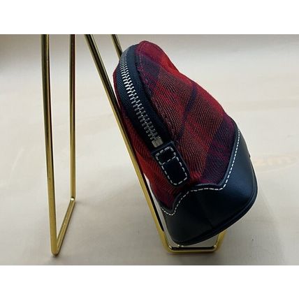 A Rare Vintage Coach Tartan Domed Small Mini Red Plaid Wool Leather Coin Purse