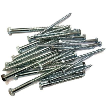 M8 HEXAGON HEAD WOOD SCREW COACH SCREWS BOLTS ZINC PLATED ALL LENGTH