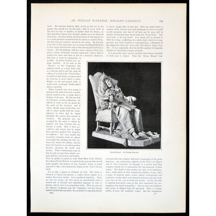 DYING MOZART 1893 Rinaldo Carnielo - sculpture PRINT