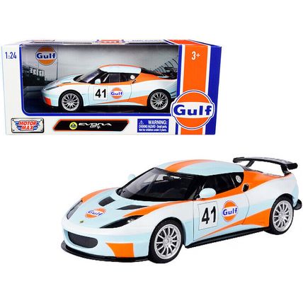 Lotus Evora GT4 #41 "Gulf Oil" Light Blue with White and Orange Stripes 1/24 ...