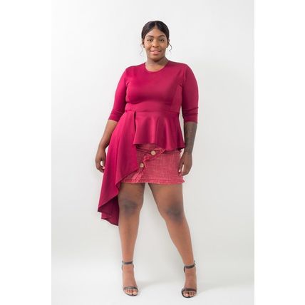 Plus Size Asymmetrical Plume Blouse