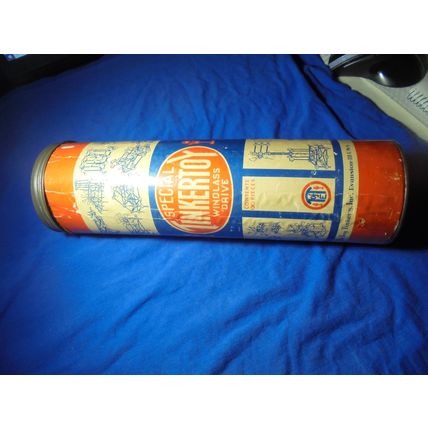 1953 TINKERTOYS CANISTER w/ Sticks& Connectors!! One Foot Tall! $30.00 Shipped