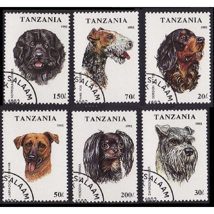 Tanzania Dogs 6v 1993 CTO SG#1681-1686 Sc#1144-1149
