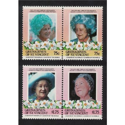 St. Vincent Gren Life and Times of the Queen Mother 4v 1985 MNH SG#405=410