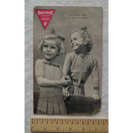 Vintage: Bestway A2133 jersey & cardigan, 5-6 years, 3 ply
