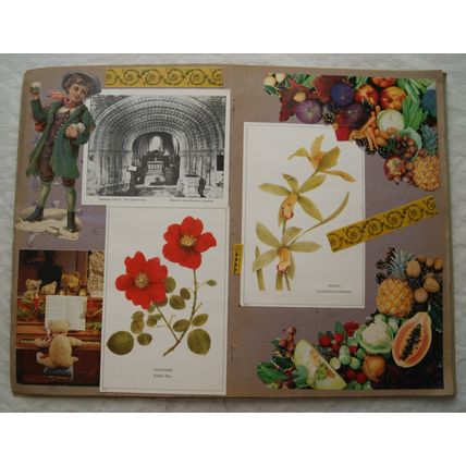 Large scrapbook - cards, tickets, scraps, etc. (see photos)