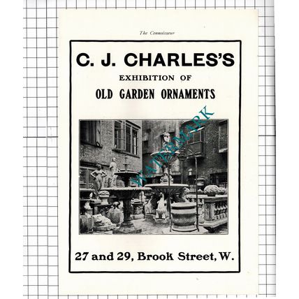 C J Charles Garden Ornaments Brook Street London ADVERT - 1904 Clipping