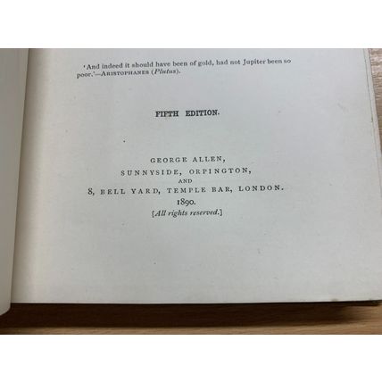 1890 JOHN RUSKIN "THE CROWN OF WILD OLIVE" INDUSTRY & WAR ANTIQUE BOOK (P4)