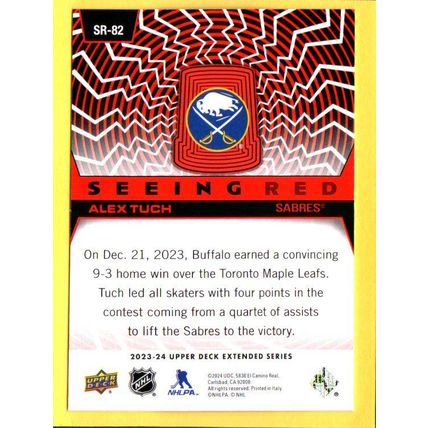 Alex Tuch #SR-82 2023 Upper Deck Seeing Red