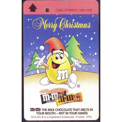 M&M Chocolates Season Greetings /Merry Xmas S'pore TransitLink Train/Bus Card