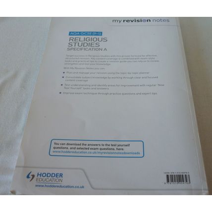 Religious Studies AQA Gcse Revision Notes ( 9-1) Spec A Hodder Education