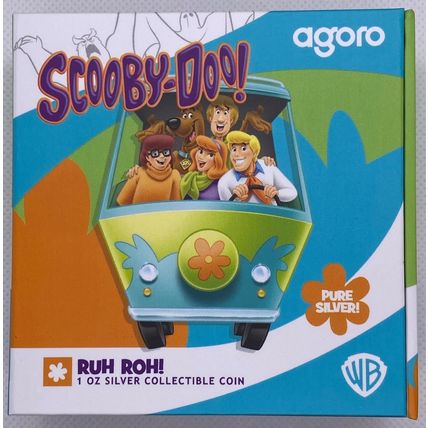 1 Oz 2024 Agoro Silver Collectible Warner Bros Scooby Doo Ruh Roh Mintage 1000