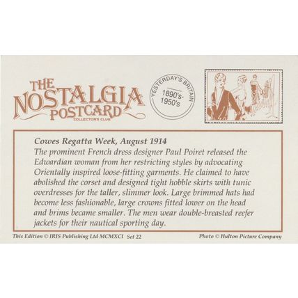 Postcard Cowes Regatta 1914 French Fashion Isle of Wight - Nostalgia