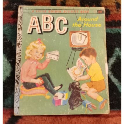 Little Golden Activity Book ABC Around The House (A) Edition All Intacted 1957