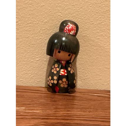 Authentic Vintage Wooden Handmade Signed Japanese Cultural Collector Doll
