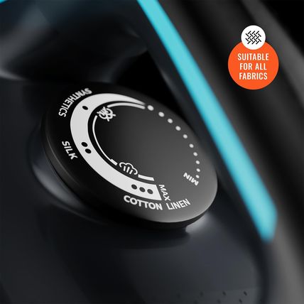 Pursteam Steamburst+ 1750W Steam Iron, Ceramic Soleplate, Adjustable Steam, Burs