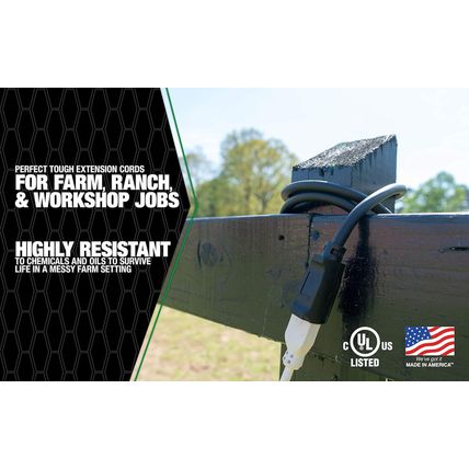 Agripro 64816901 12/3 50-Foot Heavy-Duty 15 Amp SJTOW Farm/Workshop Extension Co