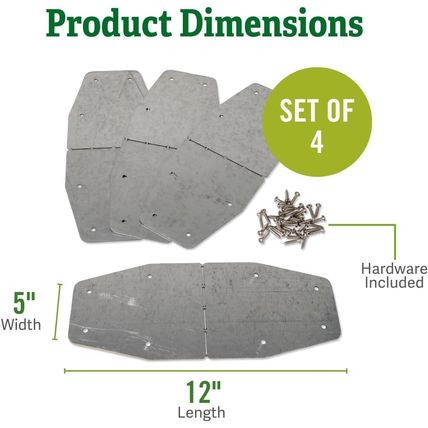 Set of 4 Gardener's Supply Company Adjustable Raised Bed Corner Brackets Steel
