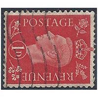 1937 SG463a 1d Scarlet Watermark SIDEWAYS Good+ Used