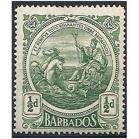 Barbados 1916 SG182 1/2d Green Mounted Mint ..