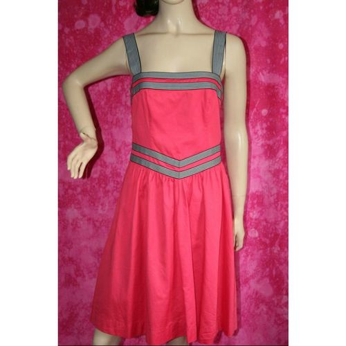 Vintage 1970 Style Strappy Sun Dress Full Skirt Size 12 Womens