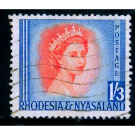 RHODESIA AND NYASALAND 1954 SG 10 1s 3d RED ORANGE AND ULTRAMARINE FU