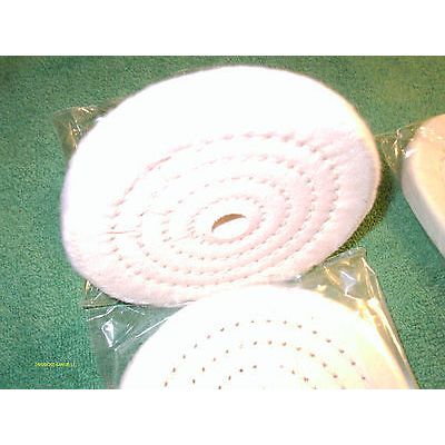 4 Pieces 4" Diameter 1/2" Thick Cotton Polishing Buffing Wheels 1/2" Arbor Hole