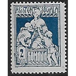 2 L. deep blue Social Assistance Stamp: 'Charity,' line perf. 13½