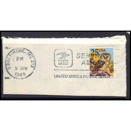 Used 2285 25c Owl 2 Baltimore, MD. BPS E0488
