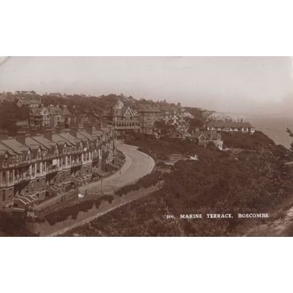 Marine Terrace Boscombe Antique Real Photo Aerial Postcard