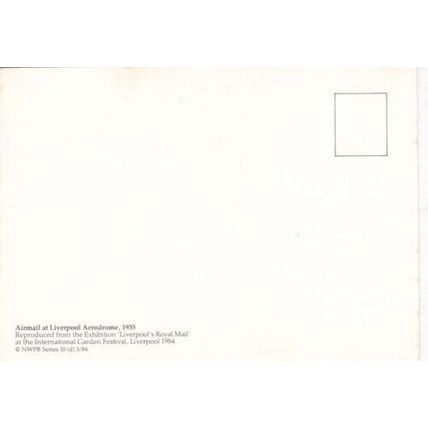 GB Airmail at Liverpool Aerodrome 1935 Royal Mail Postcard unused VGC