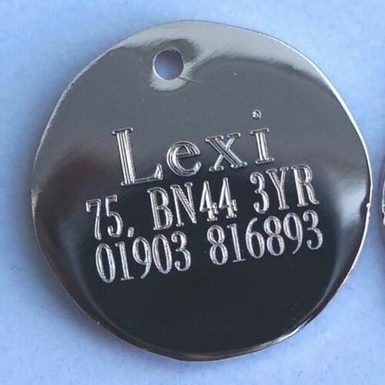 PENTACLE DOG CAT PET TAG + PENTACLE AND NAME ON FRONT YOUR DETAILS ON REVERSE